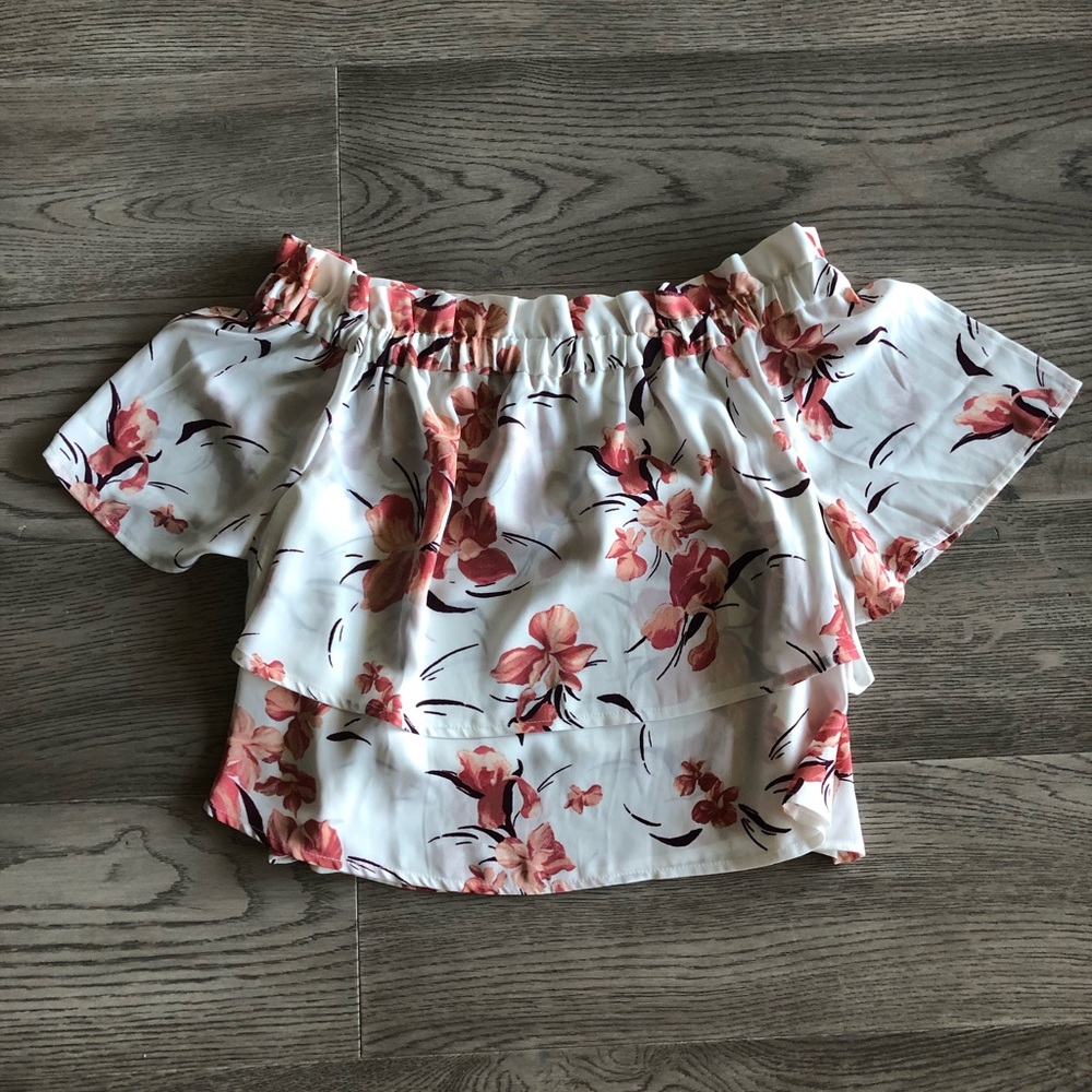 Leith floral off the shoulder top